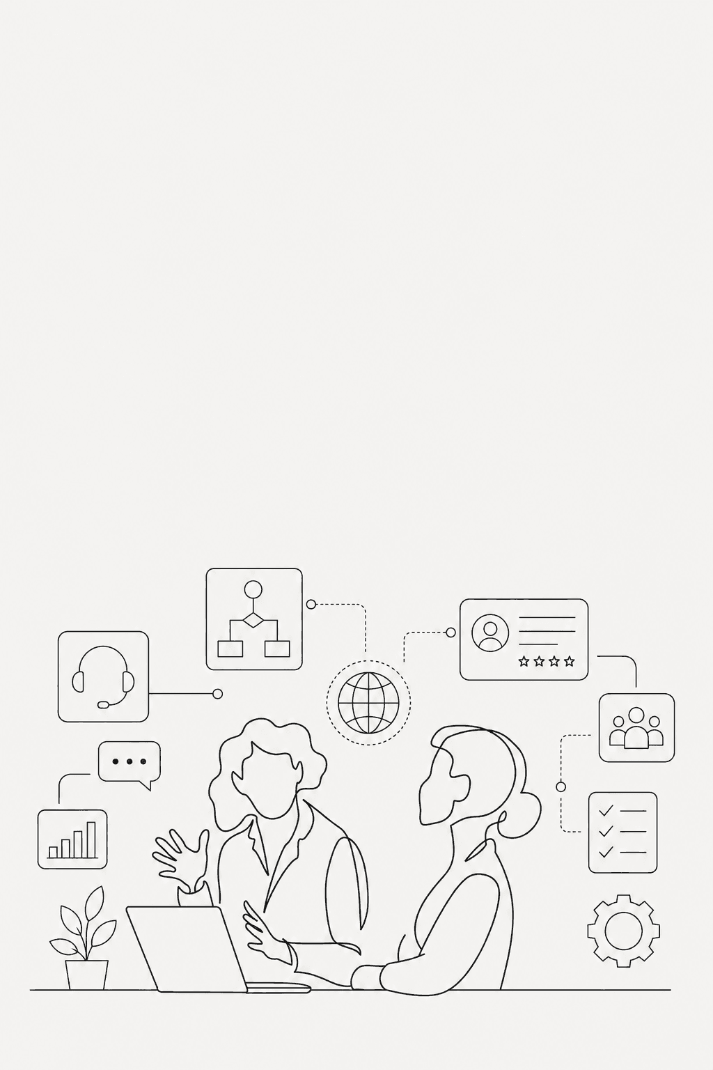 Illustration für Beratung, Support und Planung